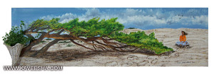 "L'Albero e la Meditazione" Olio e materia su tavola  150x45 2007