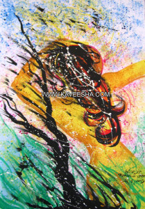 "Donna nel vento" Acrilico 50x70 - 2004