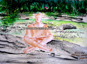 "Il Meditatore " Acrilico 70x50 - 2003